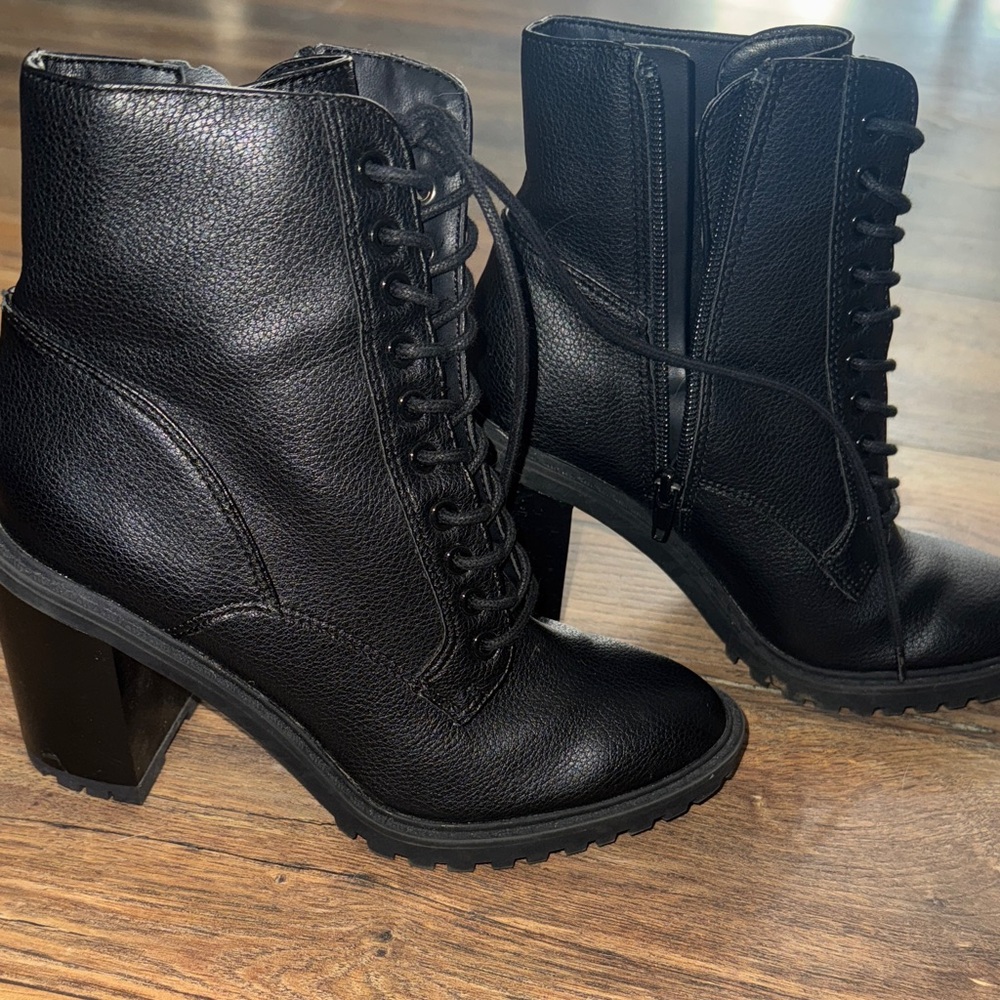 Black Leather Ankle Boots